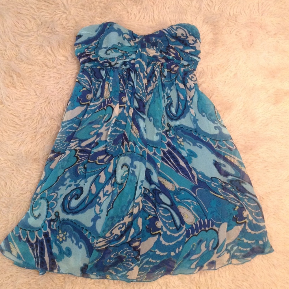 Express Strapless Boho silk dress